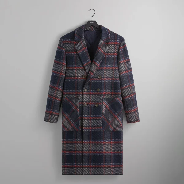 kith x bergdorf goodman nocturnal plaid double breasted royce coat - KITH-SHOP