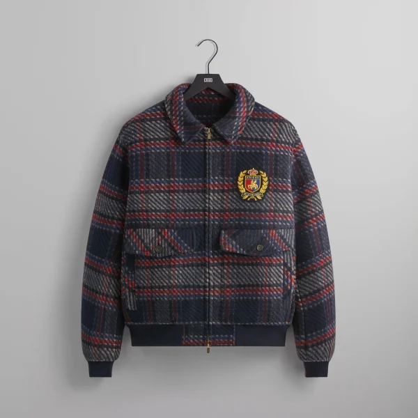 kith x bergdorf goodman plaid hawthorne flight jacket nocturnal edition - KITH-SHOP