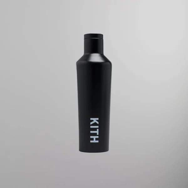 kith x corkcicle canteen sleek black insulated water bottle - KITH-SHOP