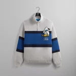 kith x disney donald duck quarter zip wyona sweater light heather gray - KITH-SHOP