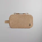 kith x giorgio armani monogrammed suede dopp kit cream - KITH-SHOP