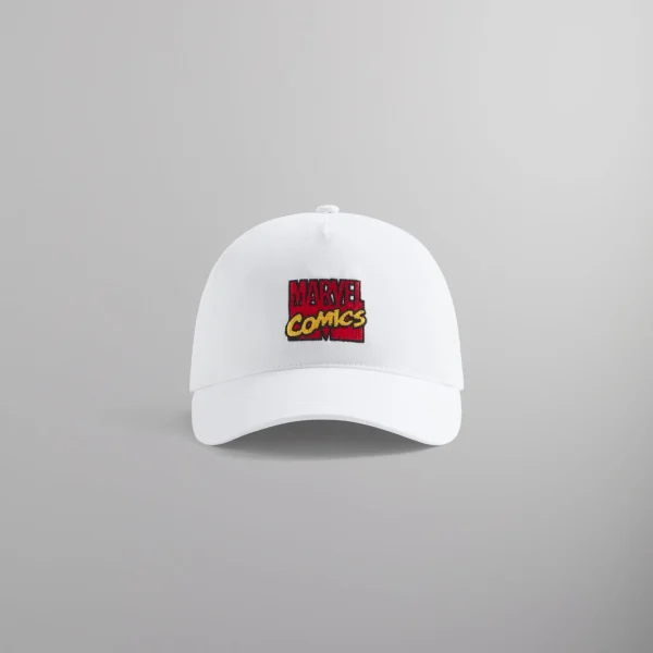 kith x marvel gwynn pinch crown snapback hat white - KITH-SHOP