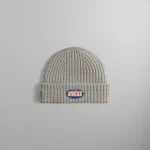 kith x new era new york knicks logo beanie light heather grey - KITH-SHOP