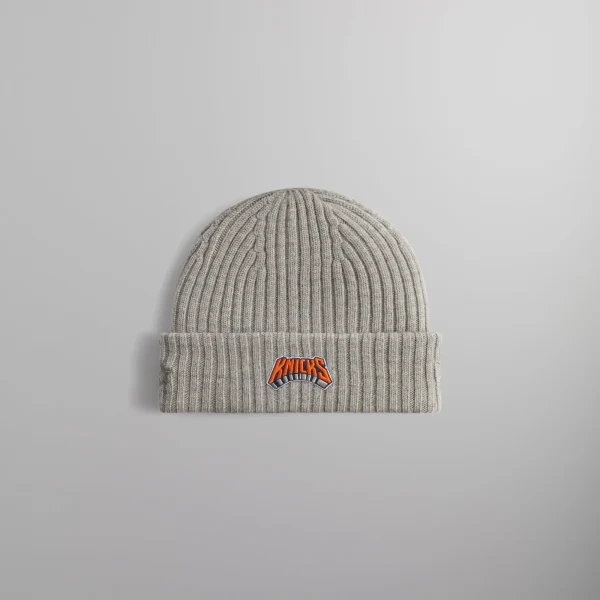 kith x new york knicks archway beanie light heather grey - KITH-SHOP