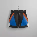 kith x new york knicks leather turbo shorts black - KITH-SHOP