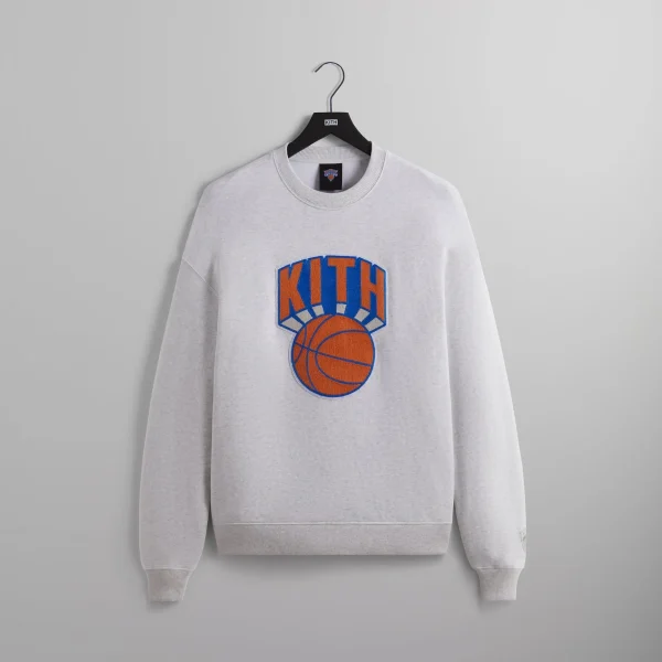 kith x new york knicks retro nelson crewneck sweatshirt light heather gray - KITH-SHOP