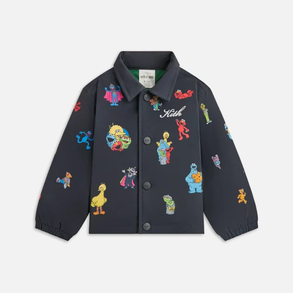 kith x sesame street baby coaches jacket black - KITH-SHOP