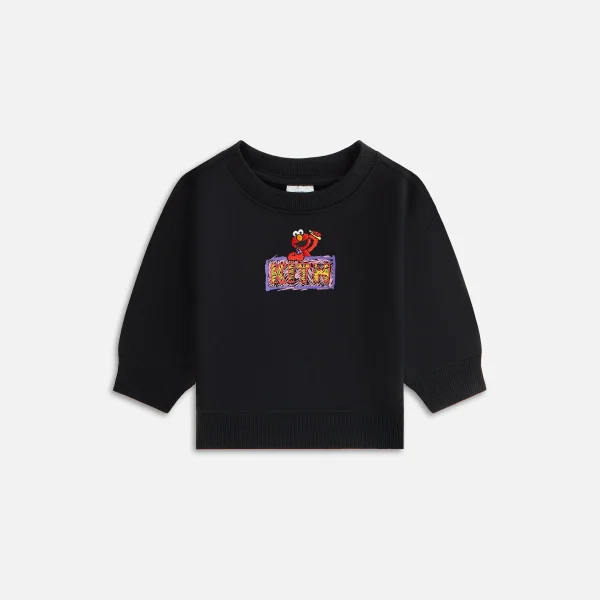 kith x sesame street baby elmo nelson crewneck sweatshirt black - KITH-SHOP