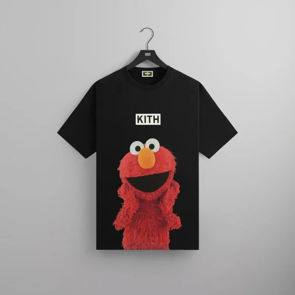 kith x sesame street elmo graphic tee black - KITH-SHOP