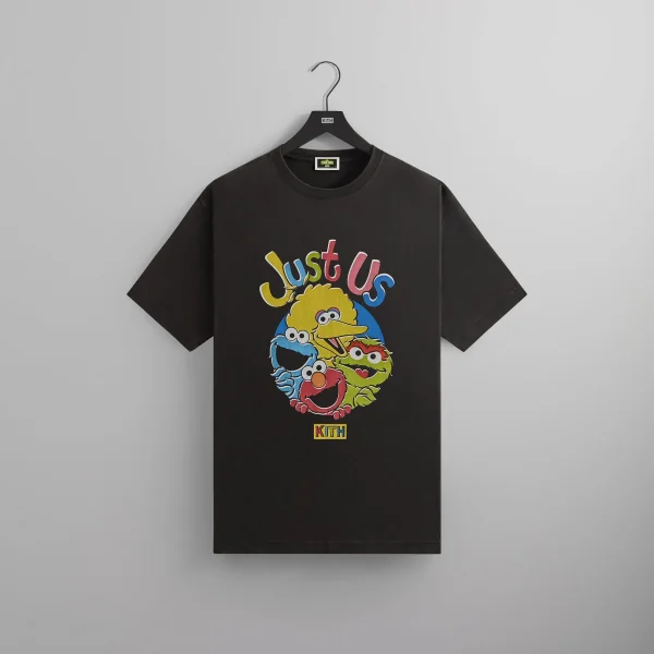 kith x sesame street just us black vintage t shirt - KITH-SHOP