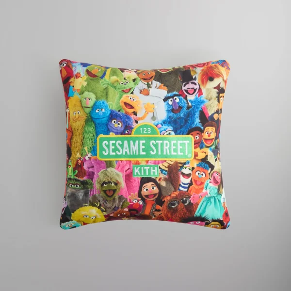 kith x sesame street multi colored throw pillow - KITH-SHOP