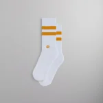 kith x stance classic crew socks white with gold accents - KITH-SHOP