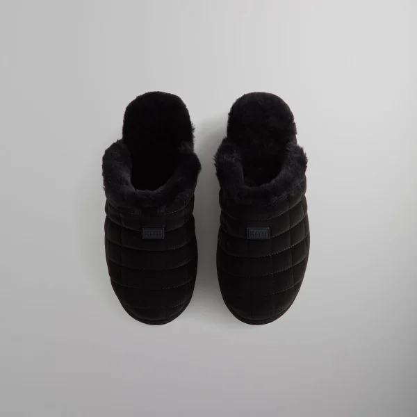 kithmas black puffed logo house slippers - KITH-SHOP