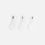 kithmas kids 3 pack white crew socks - KITH-SHOP