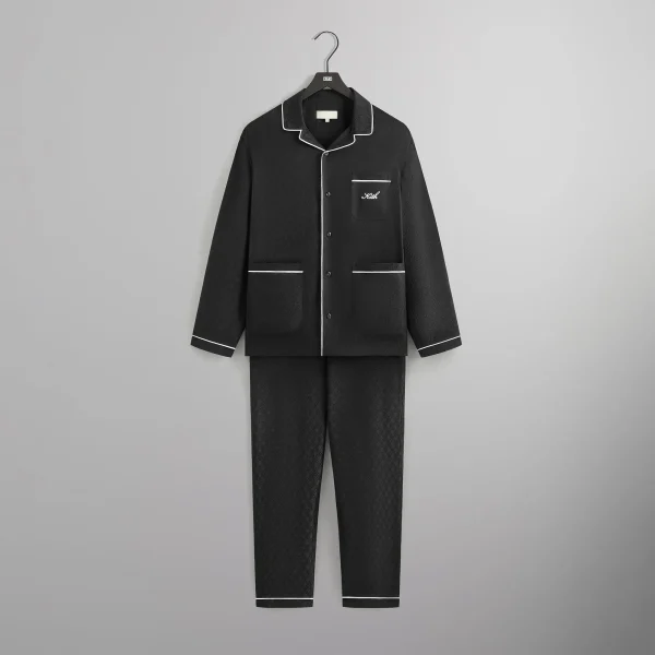 kithmas monogram crest pajama set black - KITH-SHOP