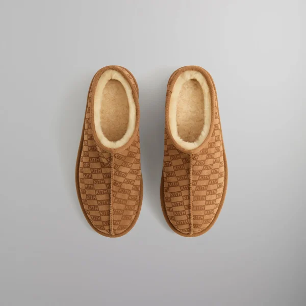 kithmas monogrammed shearling slippers for ultimate comfort loft edition - KITH-SHOP