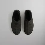 kithmas monogrammed shearling slippers in black - KITH-SHOP