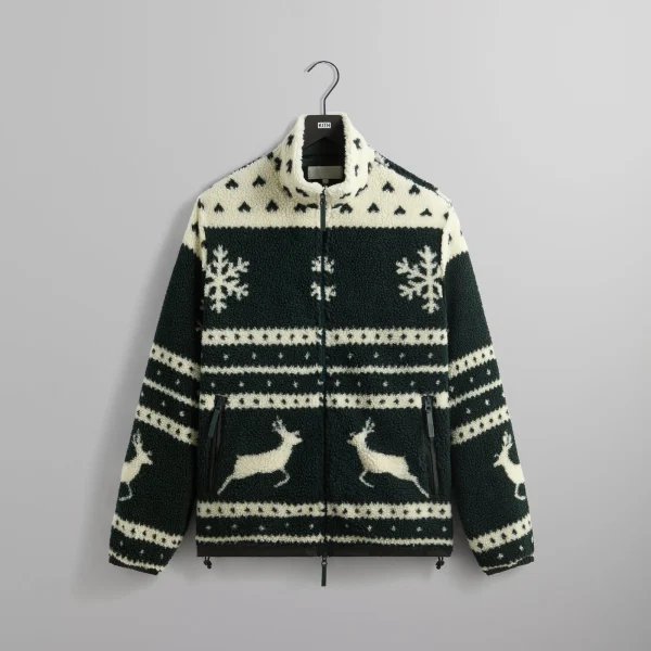 kithmas stadium style all over printed sherpa jacket - KITH-SHOP