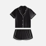 kithmas women s crest monogram pajama set in black - KITH-SHOP