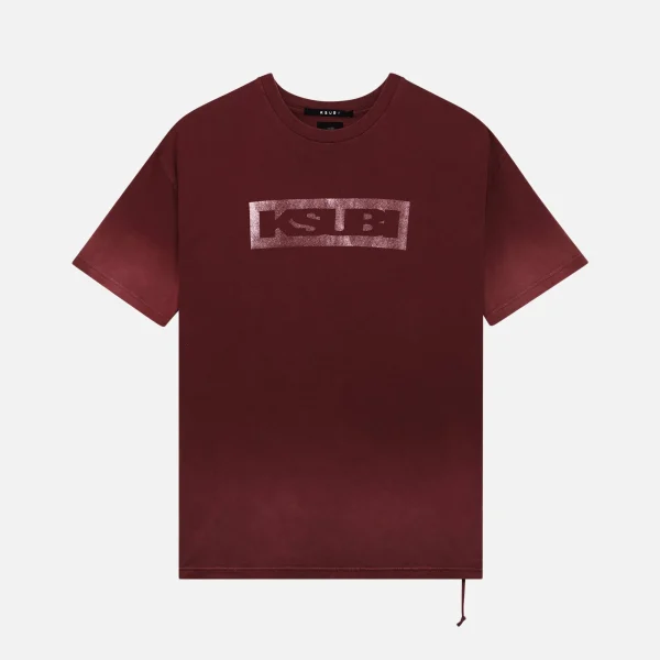 ksubi biggie box logo tee in cabernet - KITH-SHOP