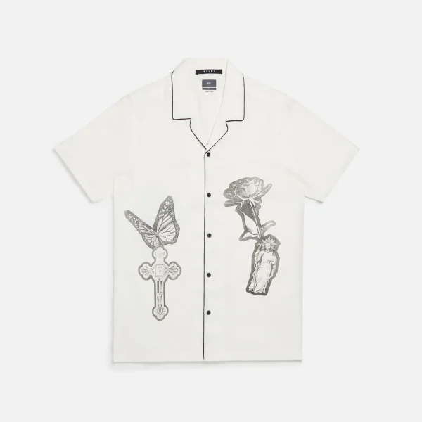 ksubi resort white short sleeve shirt kut out design - KITH-SHOP