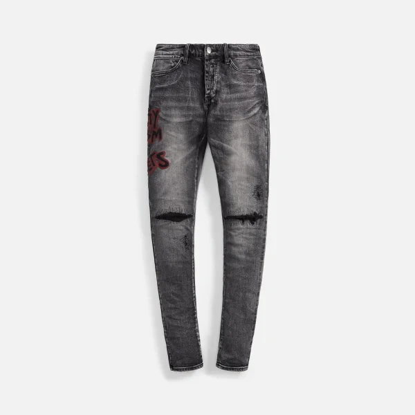 ksubi van winkle black spray paint distressed denim jeans - KITH-SHOP