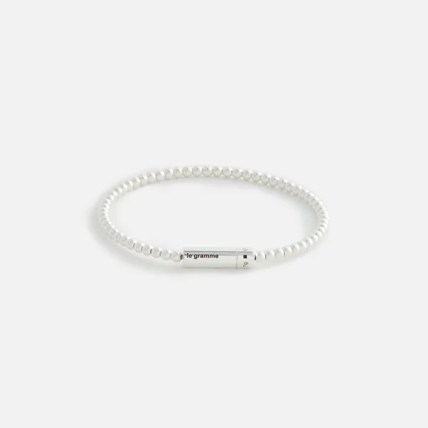 le gramme 11g sterling silver polished bead bracelet silver finish - KITH-SHOP