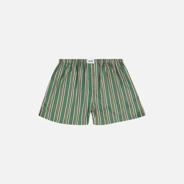 les girls les boys green stripe woven boxer shorts - KITH-SHOP