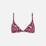 les girls les boys leo print mini triangle bikini top in pink - KITH-SHOP