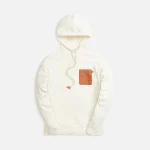 loewe anagram leather patch hooded sweatshirt white ash - KITH-SHOP