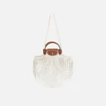 longchamp le pliage knit filet tote bag in ecru - KITH-SHOP