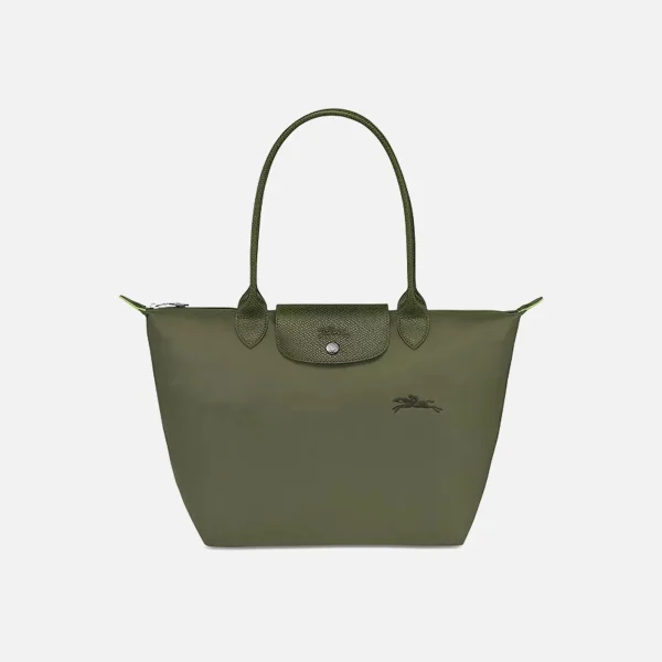 longchamp le pliage medium shoulder tote bag in forest green - KITH-SHOP