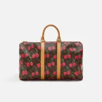 louis vuitton x murakami brown cherry keepall 45 bag what goes around comes around - KITH-SHOP