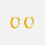 luv aj amalfi plain huggie earrings in tangerine gold - KITH-SHOP