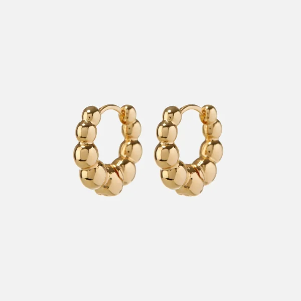 luv aj gold mini beaded bella huggie earrings - KITH-SHOP