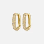 luv aj gold pave chain link huggie earrings - KITH-SHOP