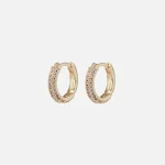 luv aj gold pave dome huggie earrings - KITH-SHOP