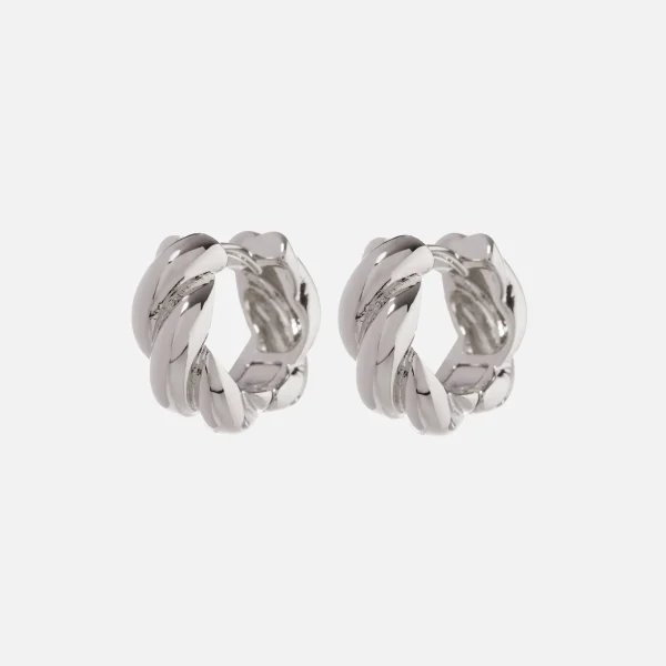 luv aj louise silver huggies earrings - KITH-SHOP