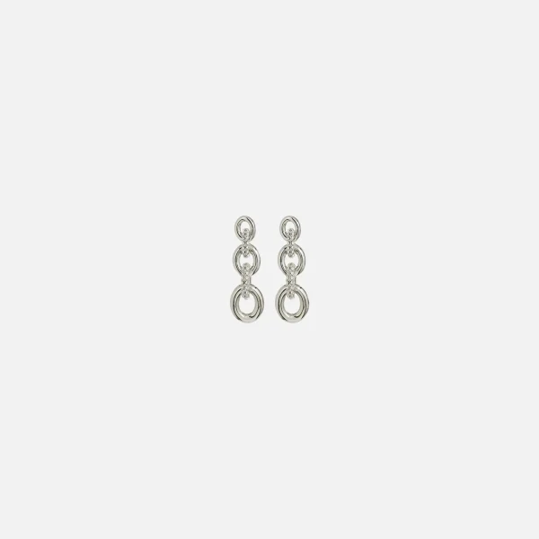 luv aj pave loop stud earrings silver - KITH-SHOP