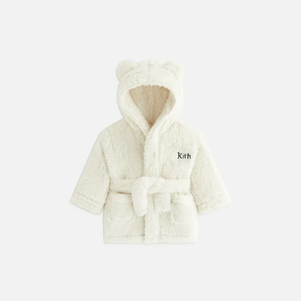 luxurious kithmas baby silk teddy friends hooded robe - KITH-SHOP