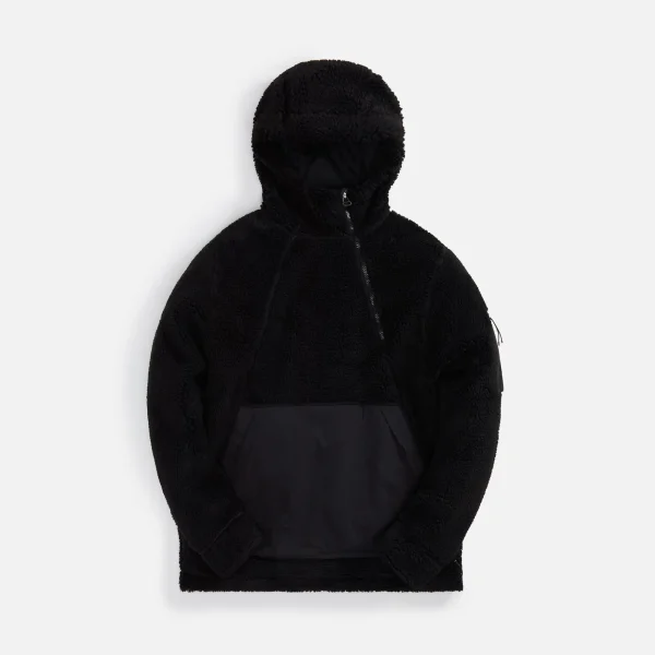 maharishi asymmetric hooded sweatshirt black - KITH-SHOP