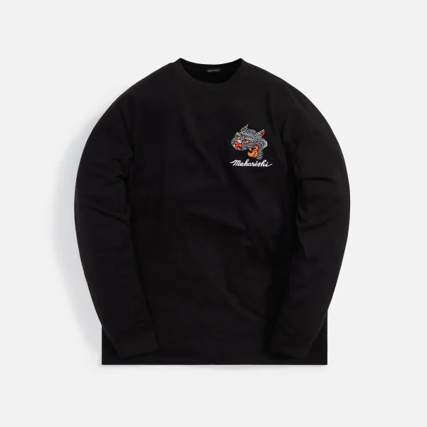 maharishi long sleeve tiger embroidered tee black - KITH-SHOP