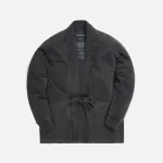 maharishi organic kimono sweatshirt in herringbone black - KITH-SHOP