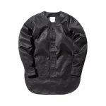 maiden noir black collarless shirt coat - KITH-SHOP