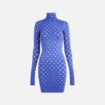 maisie wilen navy perforated turtleneck dress - KITH-SHOP