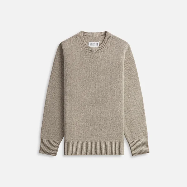 maison margiela 5 gauge beige light grey shetland crewneck sweater - KITH-SHOP