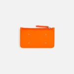 maison margiela fluo grainy leather zip card holder vibrant orange - KITH-SHOP