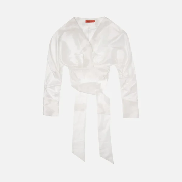 manning cartell white pumped up wrap top - KITH-SHOP