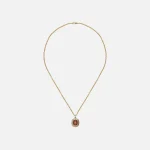 maor equinox 18k yellow gold platinum large charm necklace with garnet gold platinum finish - KITH-SHOP