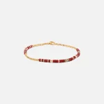 maor shine 2 wine pattern beaded bracelet with 18k yellow gold gold wine - KITH-SHOP